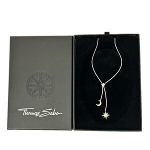 Thomas Sabo Star and Moon Sterling Silver and Crystals Necklace